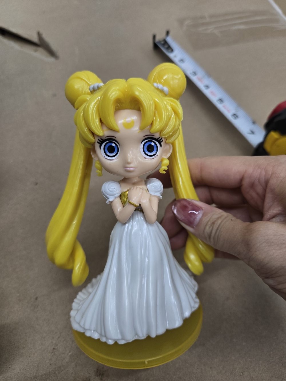 Sailor-Inspired Girls Yellow & White Figurine Toy Cake Topper Display